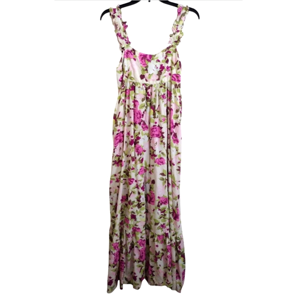 En Saison Cassidy Sleeveless Multicolor Floral Maxi Dress Size Small